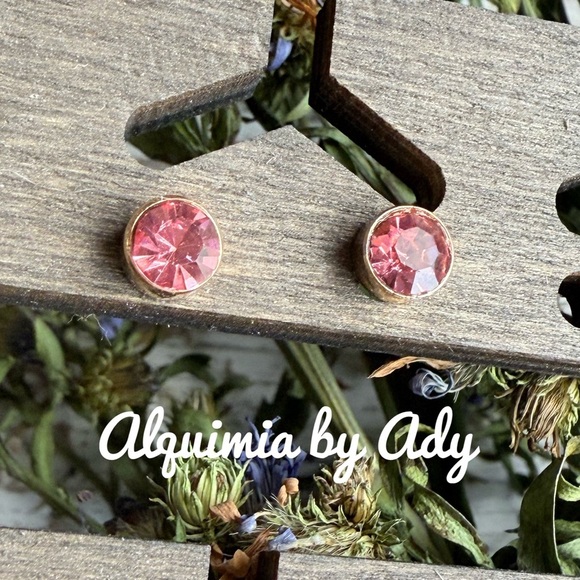 Alquimia Pink and Gold Earrings - Picture 1 of 1